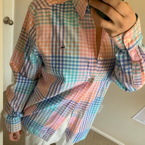 Vineyard vines Checkered Button-Up Shirt size xl - Picture 3 of 7